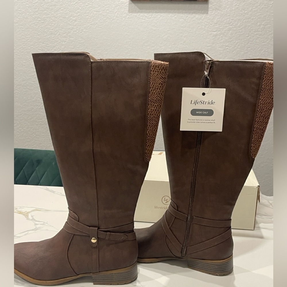 L ife Stride Women's Over the Knee Brown Boots. Wide calf Size 9.5 - Picture 2 of 8